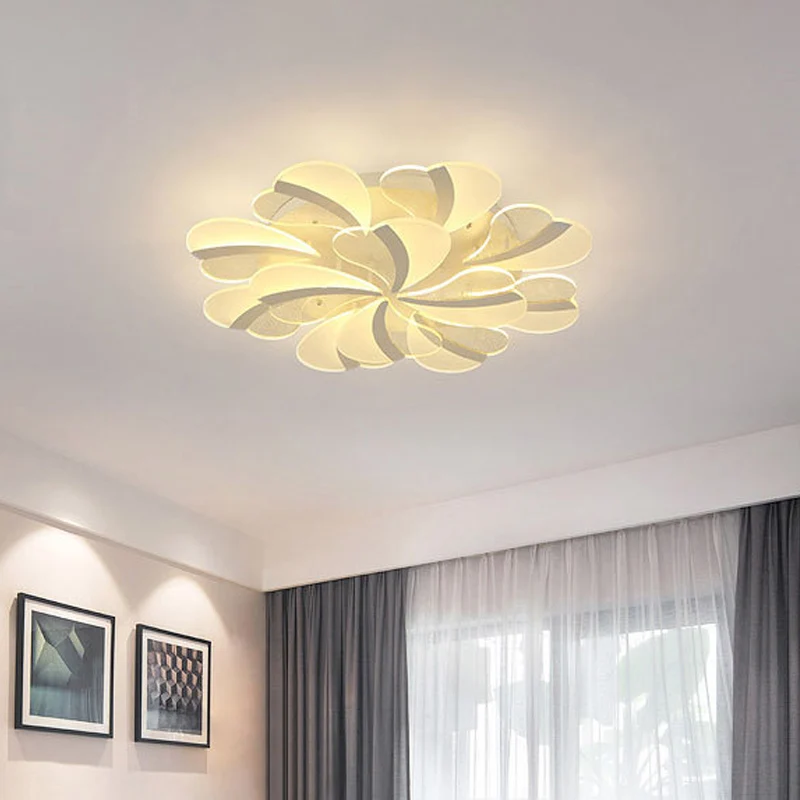 Plafonnier LED en forme de cœur en acrylique moderne, 5/9/15 lumières, Semi-encastré, lumière blanche chaude/blanche, pour...