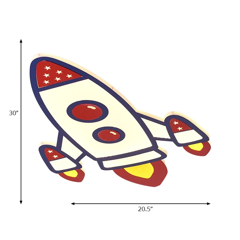 Plafonnier LED en forme d'avion en acrylique, plafonnier moderne pour chambre d'enfant en rouge Clearhalo