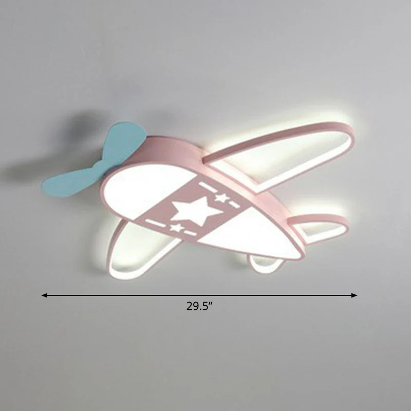 Plafonnier LED en forme d'avion minimaliste en acrylique pour chambre d'enfant, luminaire de plafond Clearhalo