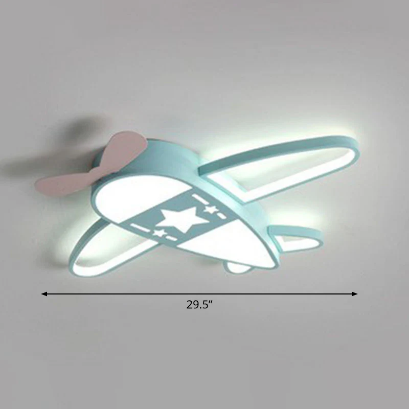 Plafonnier LED en forme d'avion minimaliste en acrylique pour chambre d'enfant, luminaire de plafond Clearhalo
