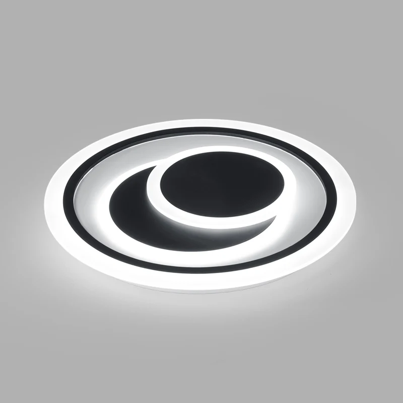 Plafonnier Led en forme de disque noir, plafonnier minimaliste monté en Surface en métal, pour chambre à coucher Clearhalo
