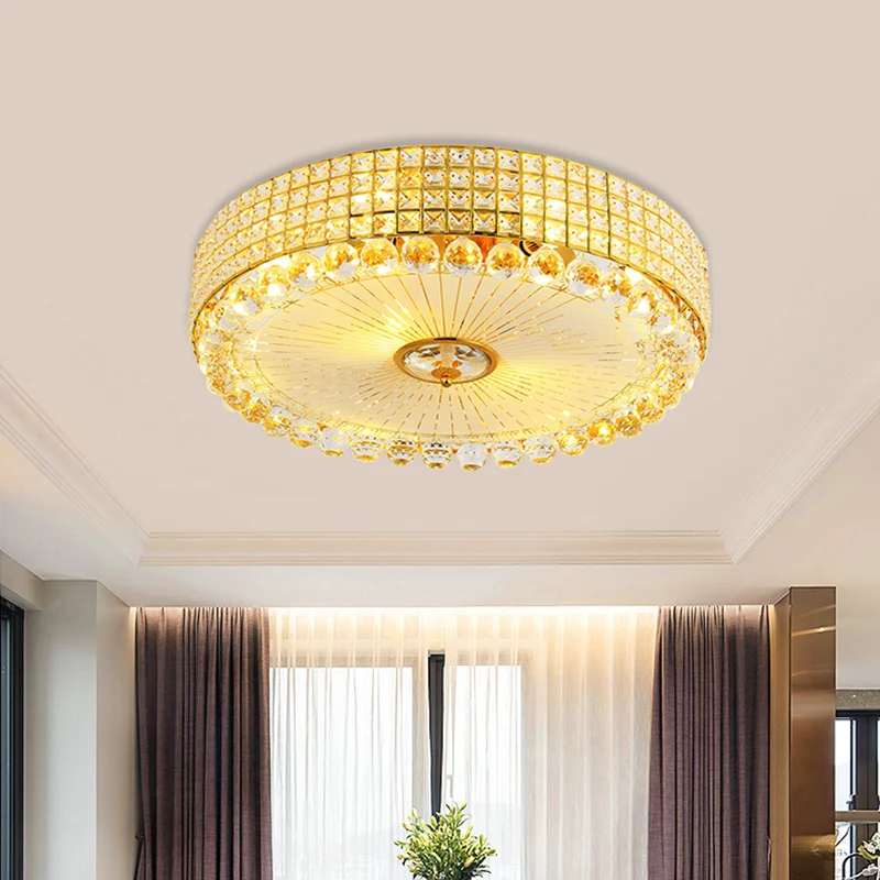 Plafonnier LED minimaliste en cristal biseauté, argent/or, cercle encastré, 16/23,5 pouces de diamètre Clearhalo