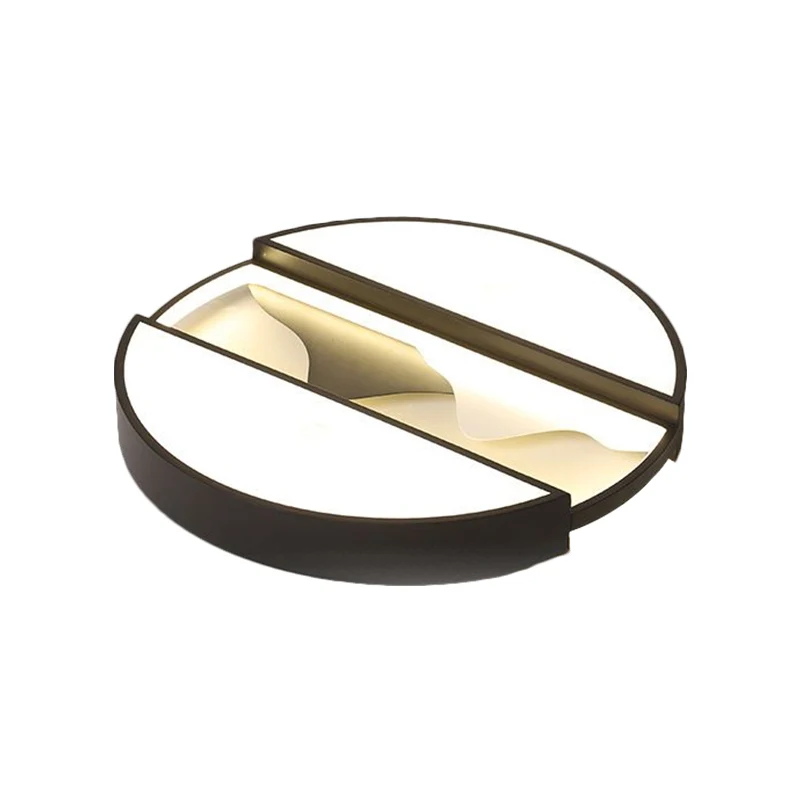 Plafonnier LED moderne de 16,5 "/ 20,5" de large, cercle disséqué noir, luminaire encastré avec abat-jour en métal dans un...
