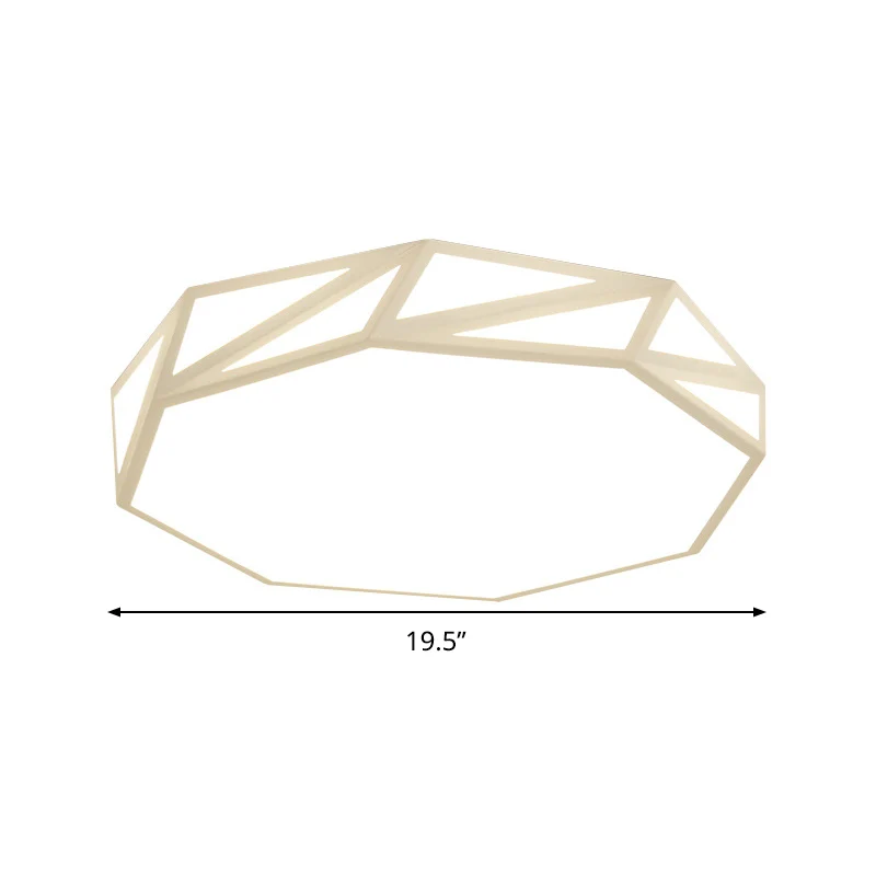 Plafonnier LED moderne à facettes en bois pour chambre à coucher, luminaire encastré en blanc/lumière 3 couleurs avec diff...