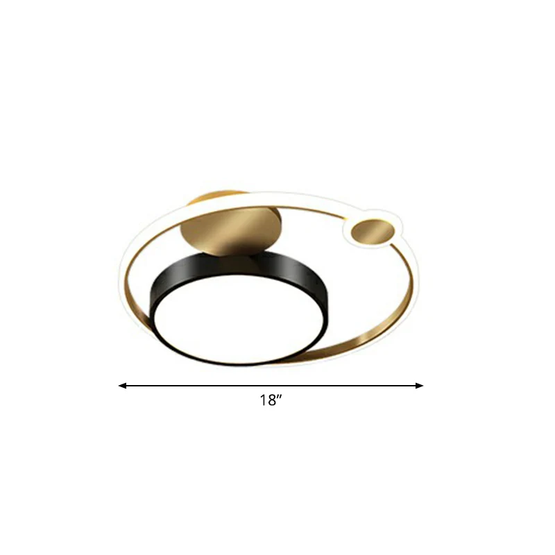 Plafonnier Led rond au fini doré, éclairage métallique moderne et encastré pour chambre à coucher Clearhalo