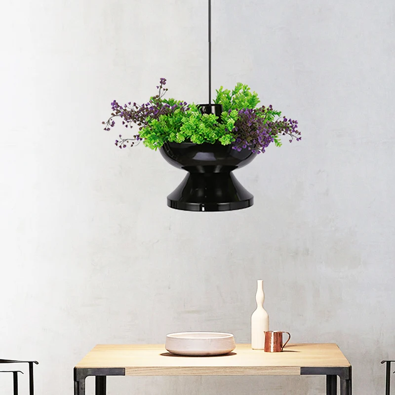 Plafonnier LED suspendu en métal avec 1 tête de ferme, luminaire décoratif d'intérieur, idéal pour une salle à manger ou u...