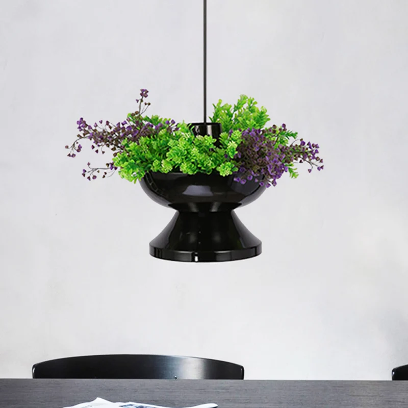 Plafonnier LED suspendu en métal avec 1 tête de ferme, luminaire décoratif d'intérieur, idéal pour une salle à manger ou u...