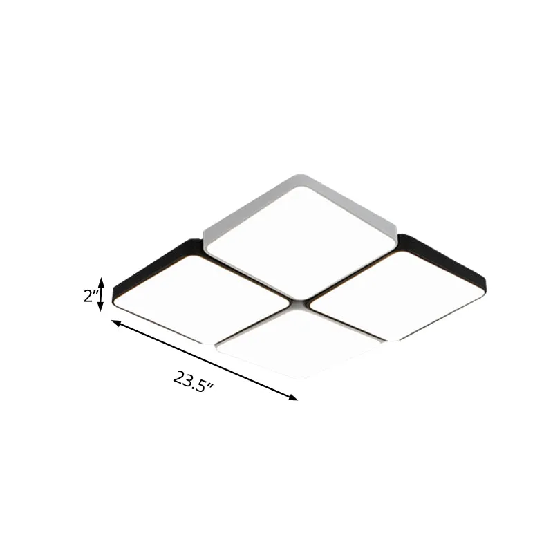 Plafonnier à 4/6 lumières de Style Simple, avec abat-jour en acrylique, plafonnier rectangulaire/carré blanc, lumière chau...