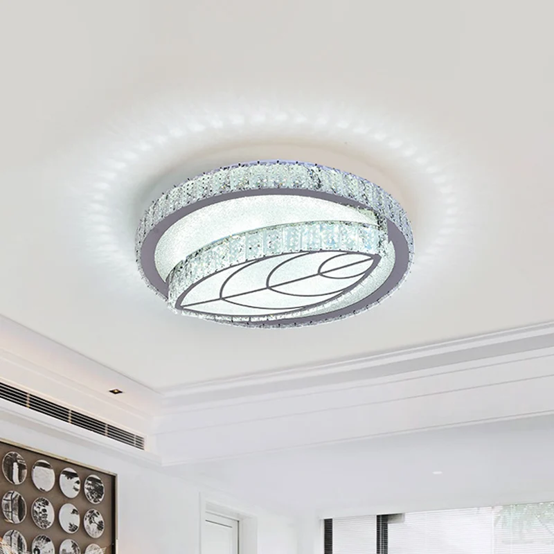 Plafonnier moderne à LED en cristal taillé clair, luminaire décoratif d'intérieur, idéal pour une chambre à coucher Clearhalo