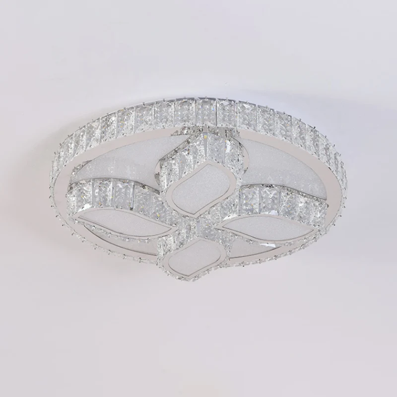 Plafonnier moderne à LED en cristal taillé clair, luminaire décoratif d'intérieur, idéal pour une chambre à coucher Clearhalo