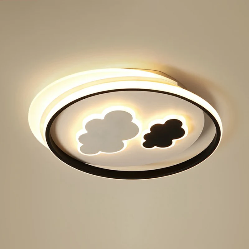 Plafonnier nuage pour enfants, lampe LED encastrée en acrylique pour chambre à coucher, noir Clearhalo
