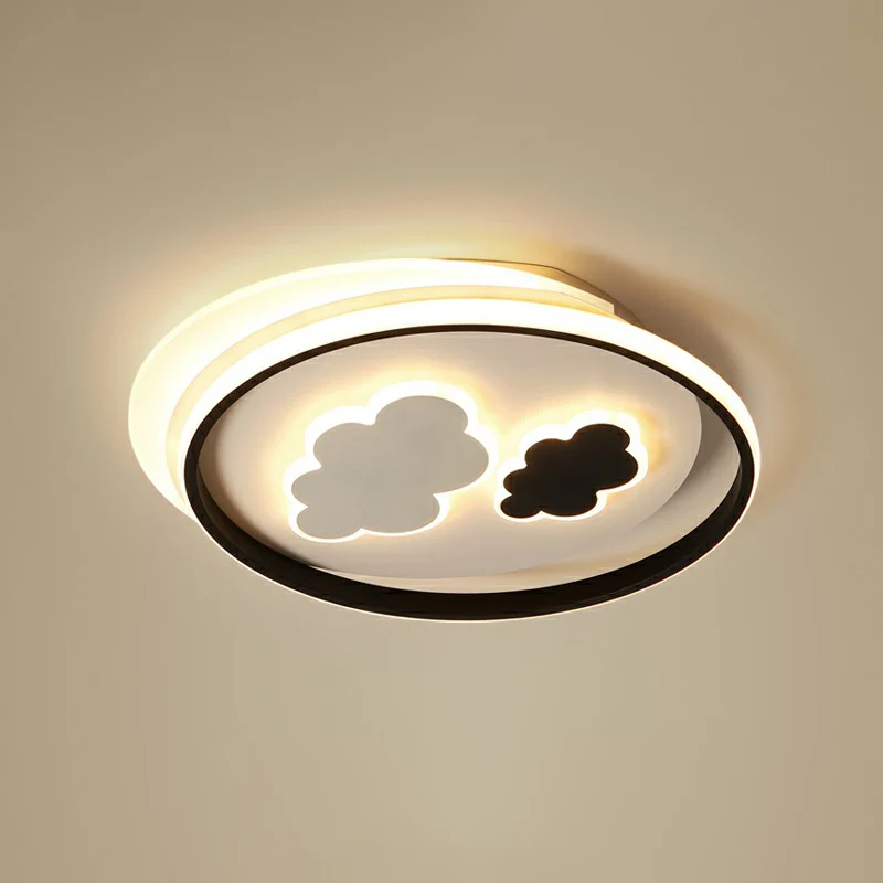 Plafonnier nuage pour enfants, lampe LED encastrée en acrylique pour chambre à coucher, noir Clearhalo