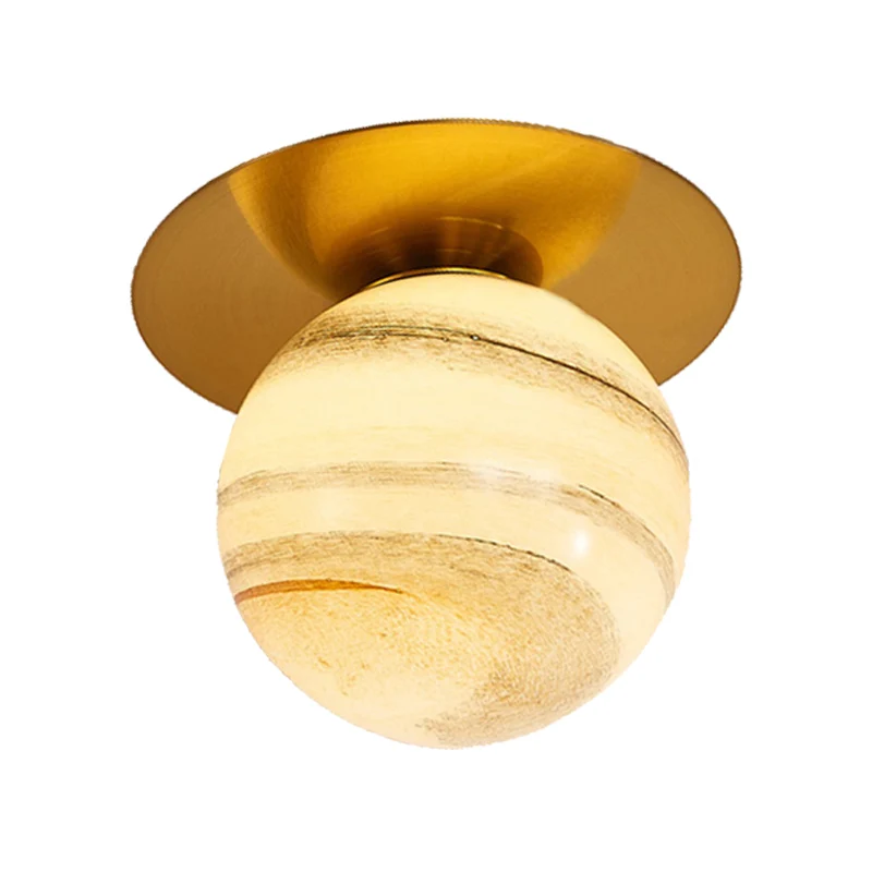 Plafonnier Orbit clair/marron clair/crème Plafonnier moderne en verre à 1 lumière pour cuisine Clearhalo