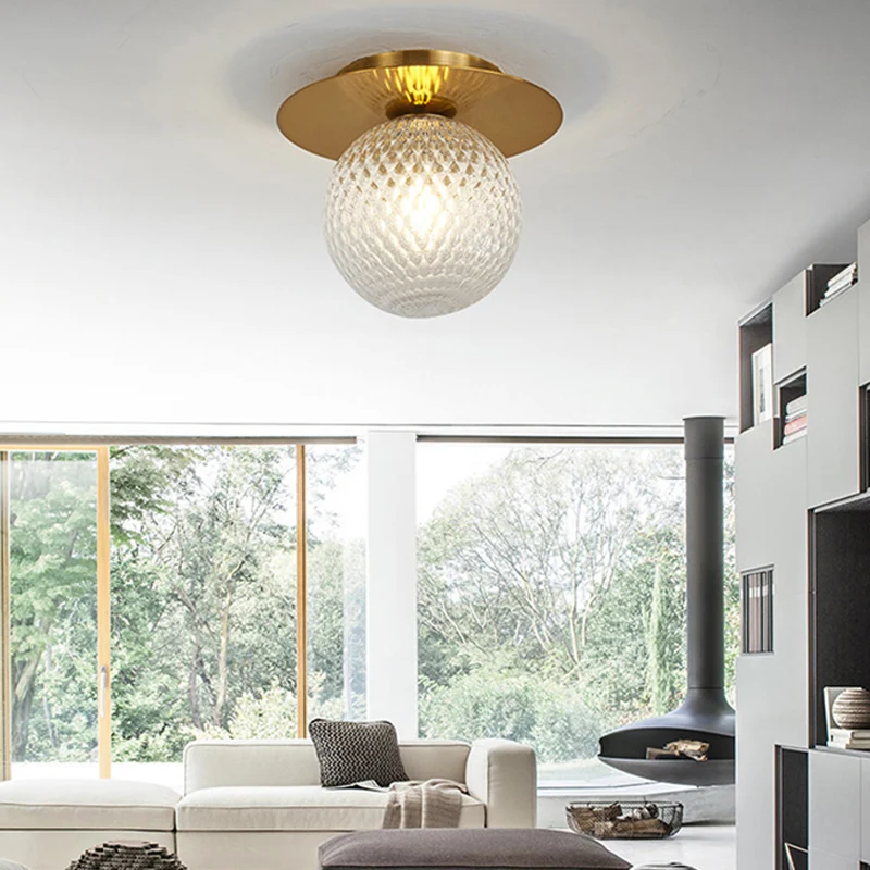 Plafonnier Orbit clair/marron clair/crème Plafonnier moderne en verre à 1 lumière pour cuisine Clearhalo