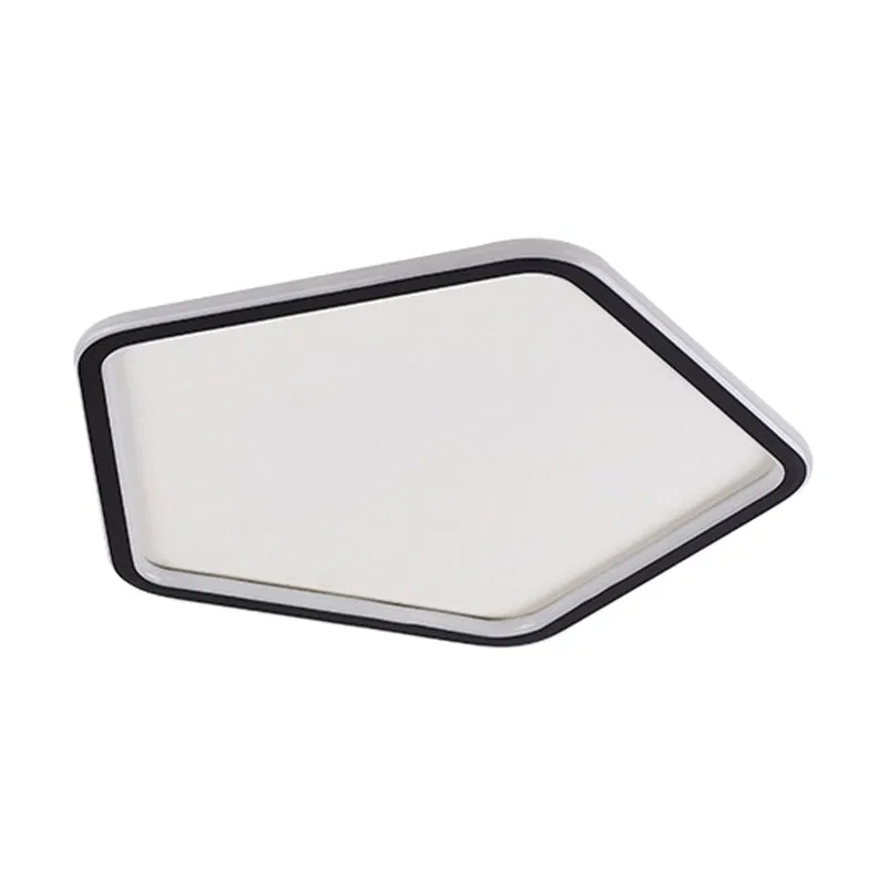 Plafonnier Pentagone en acrylique, plafonnier LED noir minimaliste, lumière blanche chaude/blanche, 15/19/23 pouces de lar...