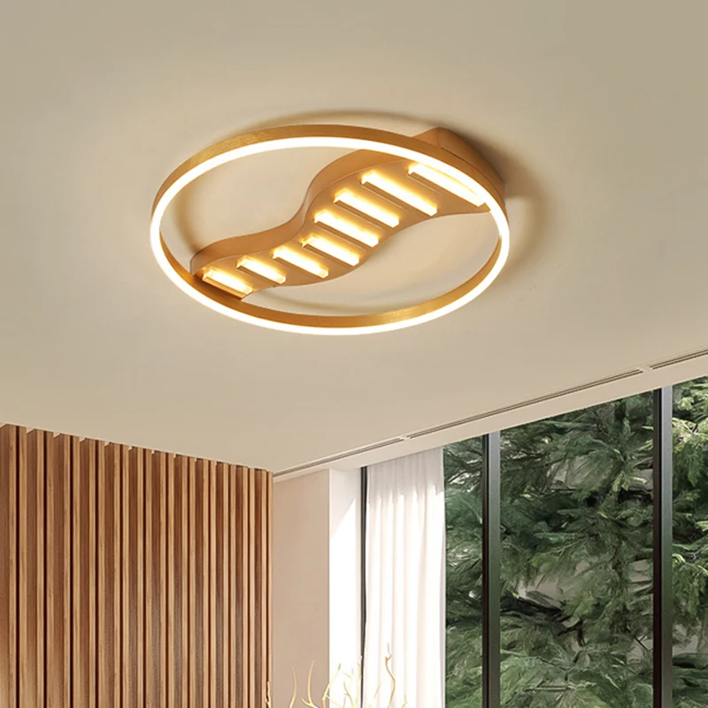 Plafonnier rond en acrylique de 19,5"/23,5" de large, plafonnier LED doré postmoderne, lumière chaude/lumière blanche/télé...