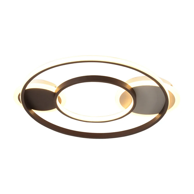 Plafonnier rond en acrylique LED nordique noir, éclairage encastré en lumière chaude/blanche Clearhalo