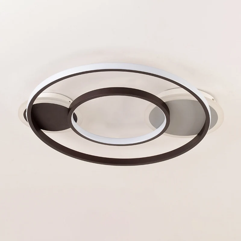 Plafonnier rond en acrylique LED nordique noir, éclairage encastré en lumière chaude/blanche Clearhalo