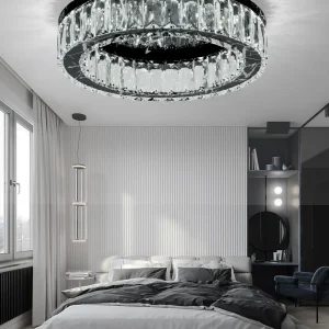 Plafonnier rond encastré Luminaires de plafond en cristal contemporains Clearhalo