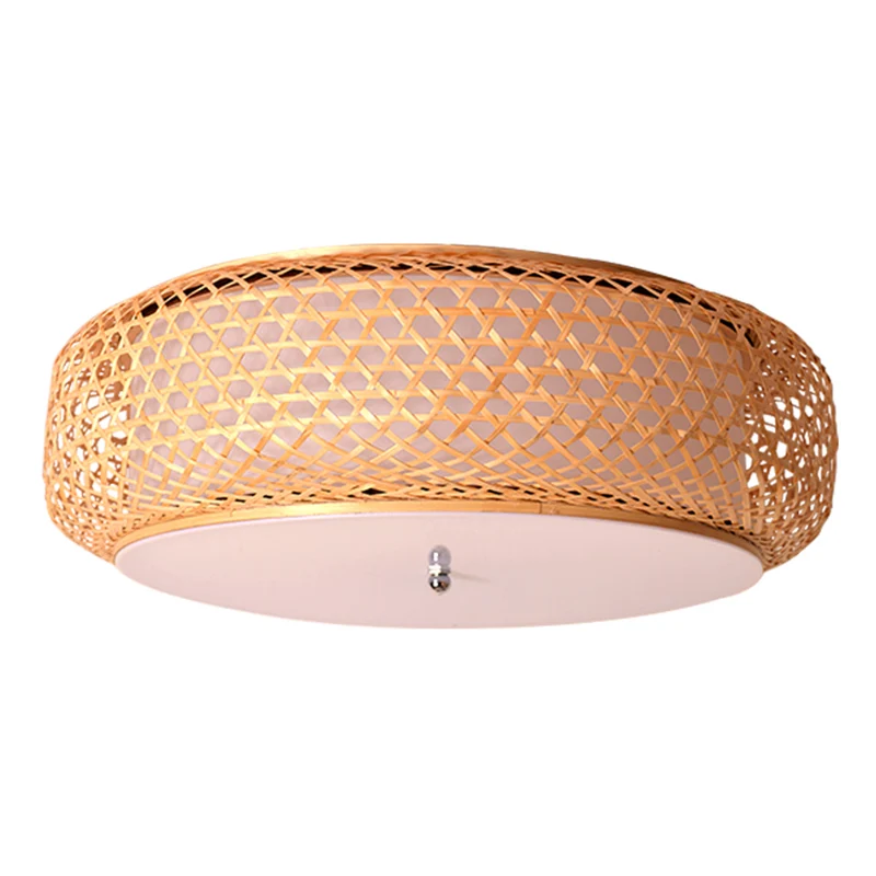 Plafonnier rond encastré moderne en bambou pour salle à manger en bois Clearhalo