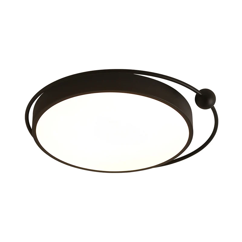 Plafonnier rond noir à LED en acrylique, éclairage de plafond Simple, lumière chaude/blanche, 18/21,5 pouces de diamètre C...