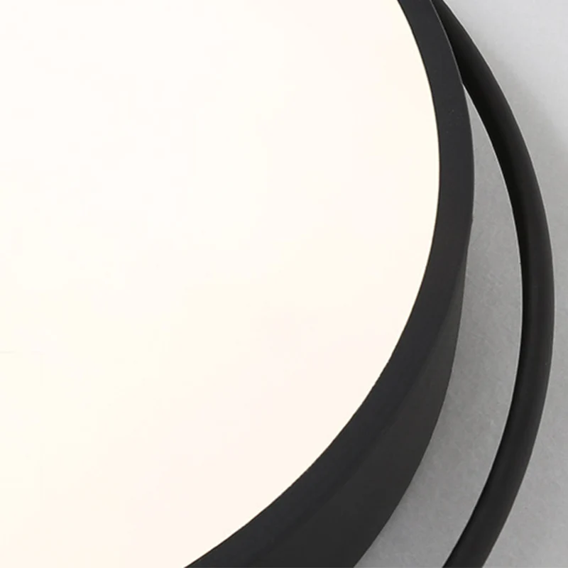 Plafonnier rond noir à LED en acrylique, éclairage de plafond Simple, lumière chaude/blanche, 18/21,5 pouces de diamètre C...