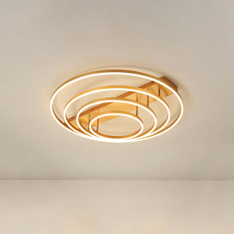 Plafonnier rotatif conique à 4/5 niveaux, cerceau métallique doré moderne, montage Semi-encastré à LED, lumière chaude/bla...