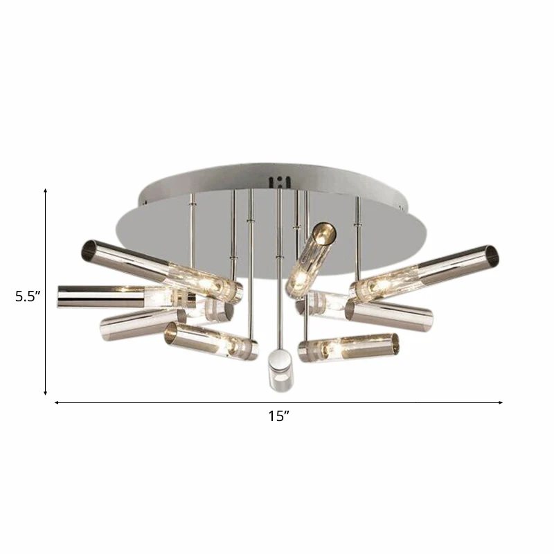Plafonnier Spoutnik moderne semi-encastré en acier inoxydable, 9/21 lumières, luminaire de plafond pour salle à manger ave...