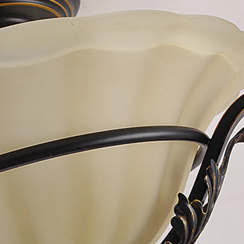 Plafonnier suspendu classique évasé en verre blanc, 1 lumière, noir Clearhalo