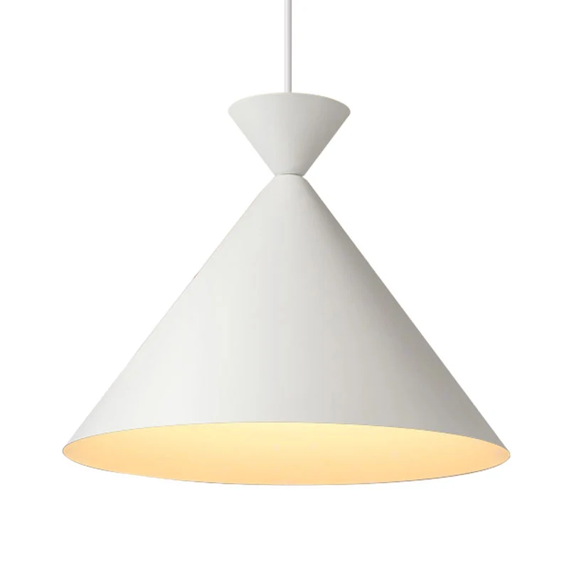 Plafonnier suspendu conique en métal modernisme 1 lampe à suspension pour table à manger en blanc Clearhalo