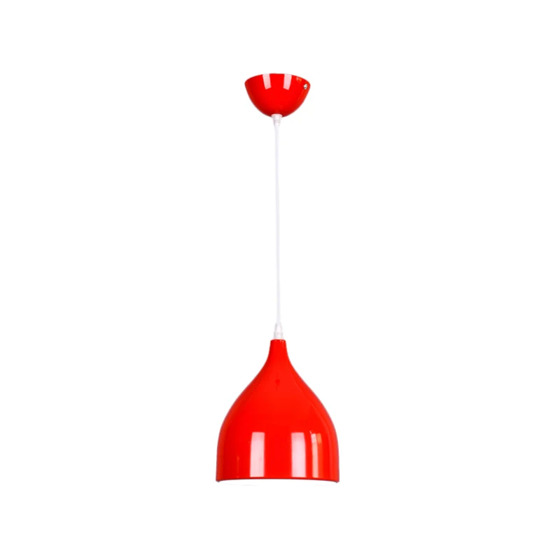 Plafonnier suspendu à dôme large de 6.5 "/10"/12 ", en métal moderne, 1 lumière, noir/blanc/rouge Clearhalo