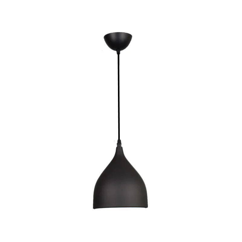 Plafonnier suspendu à dôme large de 6.5 "/10"/12 ", en métal moderne, 1 lumière, noir/blanc/rouge Clearhalo