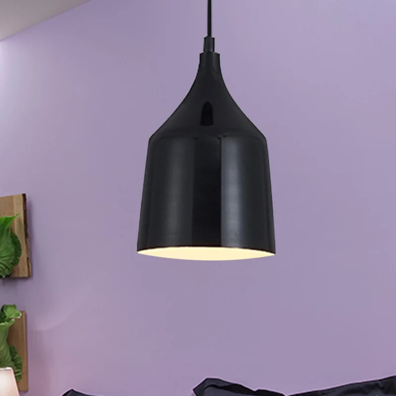 Plafonnier suspendu en forme de cloche en métal de 6/8/10,5 pouces de diamètre, luminaire suspendu contemporain à 1 lumièr...