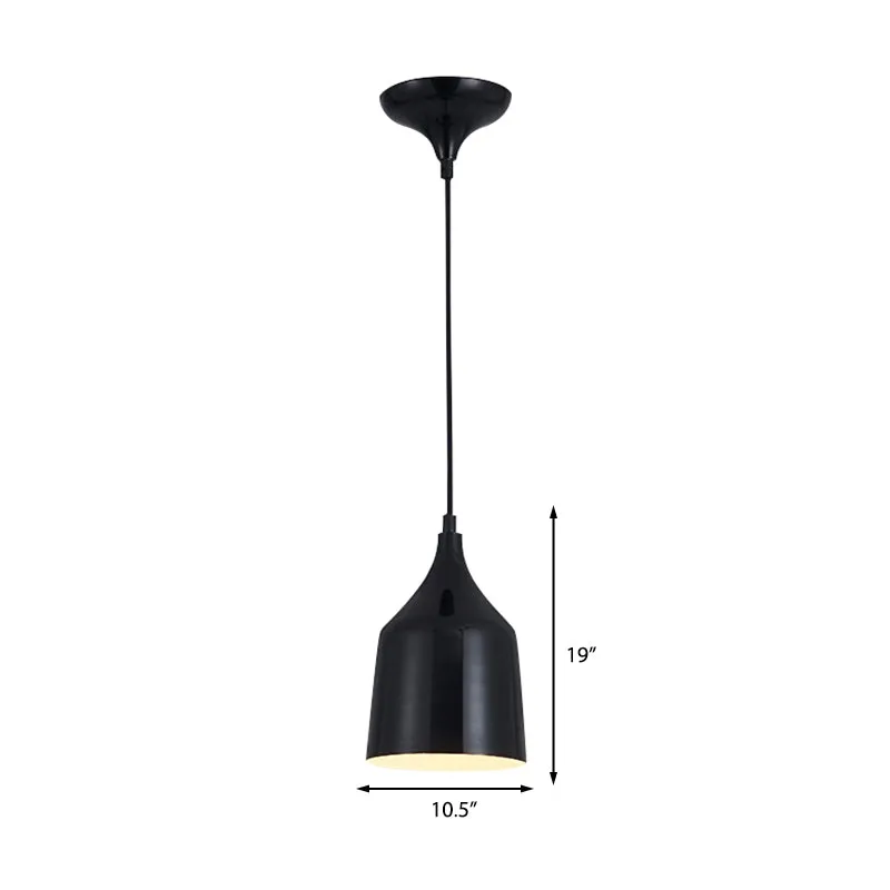 Plafonnier suspendu en forme de cloche en métal de 6/8/10,5 pouces de diamètre, luminaire suspendu contemporain à 1 lumièr...
