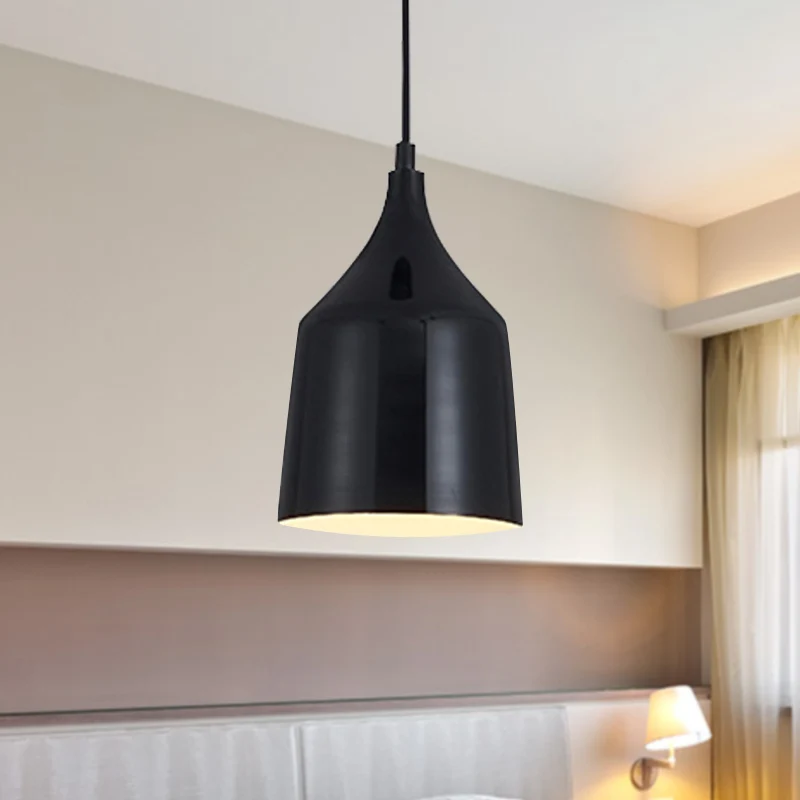 Plafonnier suspendu en forme de cloche en métal de 6/8/10,5 pouces de diamètre, luminaire suspendu contemporain à 1 lumièr...