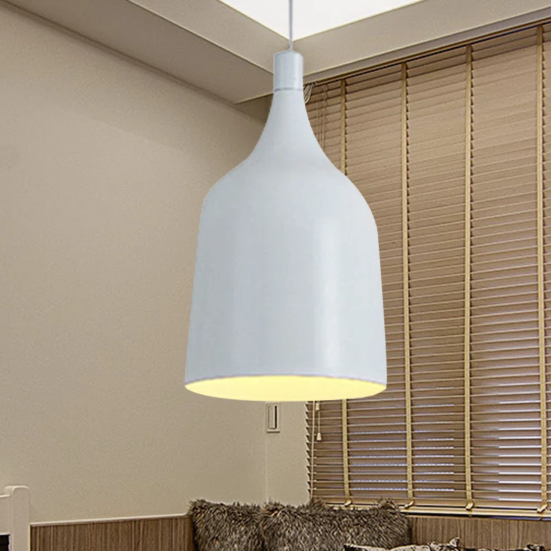 Plafonnier suspendu en forme de cloche en métal de 6/8/10,5 pouces de diamètre, luminaire suspendu contemporain à 1 lumièr...