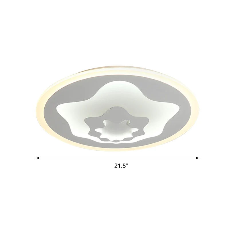 Plafonnier étoile en acrylique pour chambre de fille, plafonnier LED avec dessin animé pour le soin des yeux, blanc Clearhalo