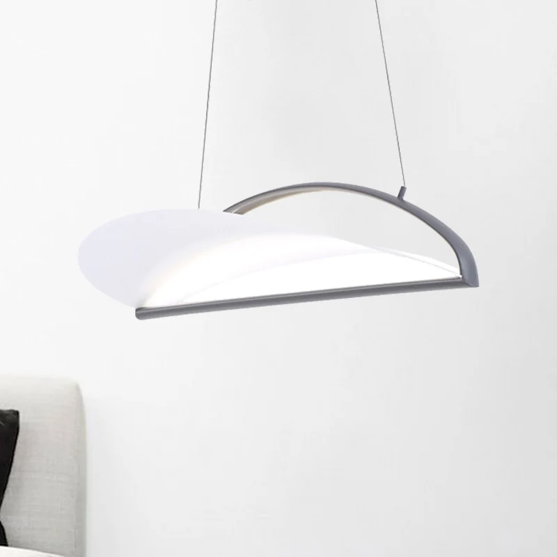 Plafonnier ultra fin gris/blanc, lampe à suspension minimaliste en acrylique LED, 16,5"/23,5" de large Clearhalo