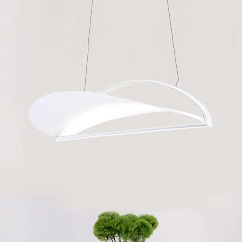 Plafonnier ultra fin gris/blanc, lampe à suspension minimaliste en acrylique LED, 16,5"/23,5" de large Clearhalo
