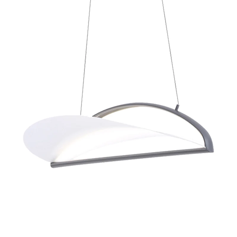 Plafonnier ultra fin gris/blanc, lampe à suspension minimaliste en acrylique LED, 16,5"/23,5" de large Clearhalo