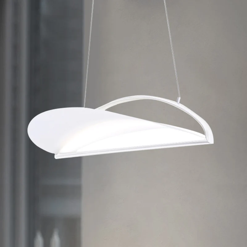 Plafonnier ultra fin gris/blanc, lampe à suspension minimaliste en acrylique LED, 16,5"/23,5" de large Clearhalo