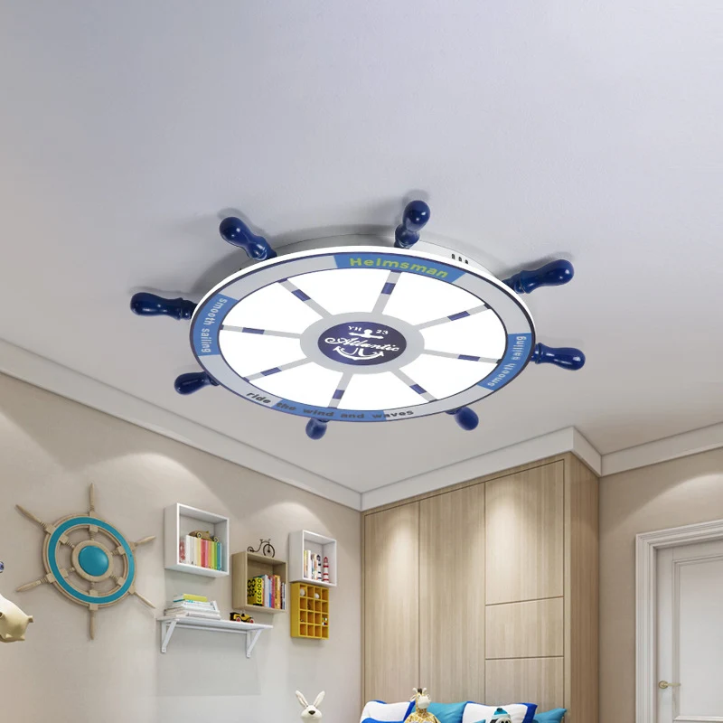 Projecteur encastré à gouvernail en acrylique, luminaire LED bleu méditerranéen pour chambre d'enfant, 21.5 "/25.5" W Clea...