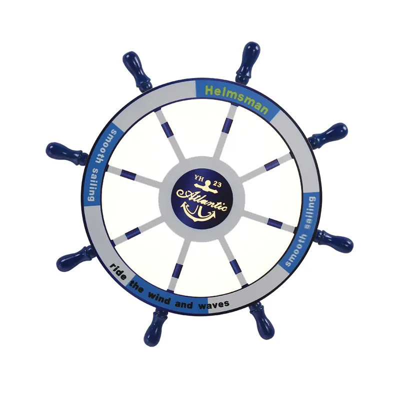 Projecteur encastré à gouvernail en acrylique, luminaire LED bleu méditerranéen pour chambre d'enfant, 21.5 "/25.5" W Clea...