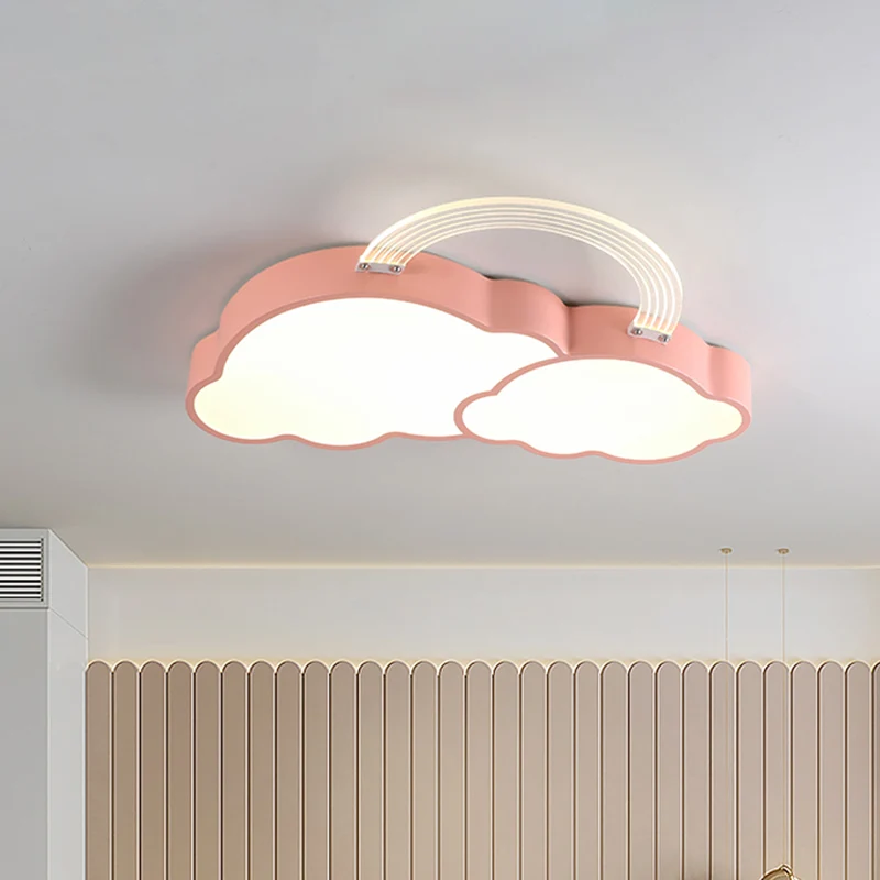 Soleil/arc-en-ciel et nuage encastré dessin animé acrylique LED rose éclairage encastré pour chambre d'enfant Clearhalo