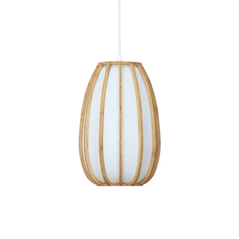 Suspension tambour courbé Simplicity en bambou, 1 lumière, pour salon de thé, en bois Clearhalo