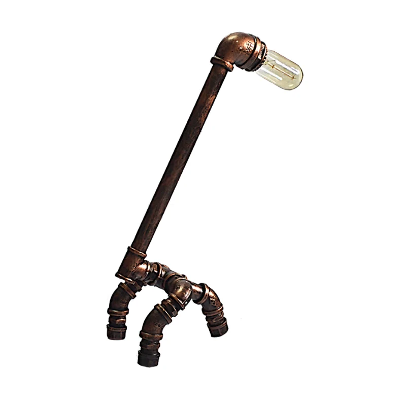 Tuyau de plomberie, éclairage de Table de salon, rustique et élégant en métal, 1 ampoule, finition Bronze, lampe de Table...
