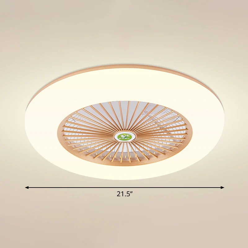 Ventilateur de plafond rond à 5 pales pour chambre à coucher, lampe LED semi-encastrée en métal nordique avec télécommande...
