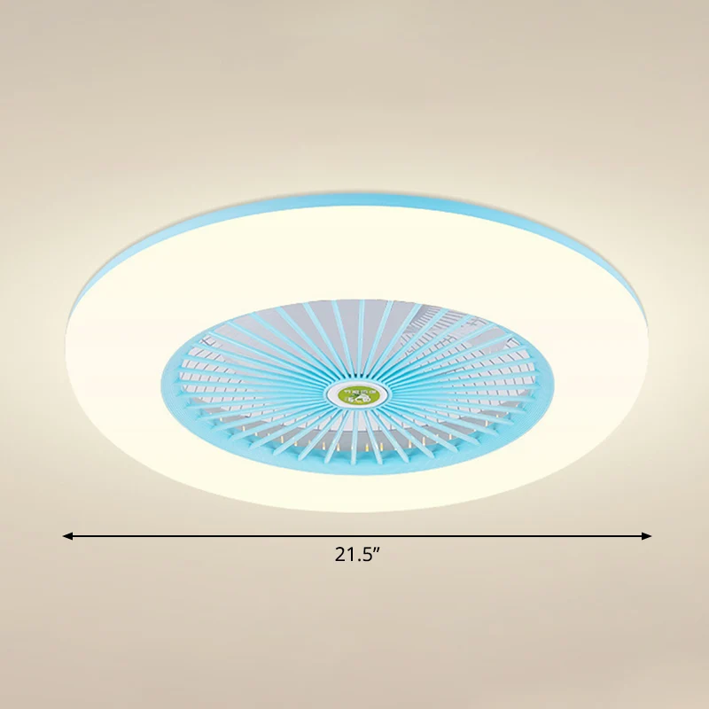 Ventilateur de plafond rond à 5 pales pour chambre à coucher, lampe LED semi-encastrée en métal nordique avec télécommande...