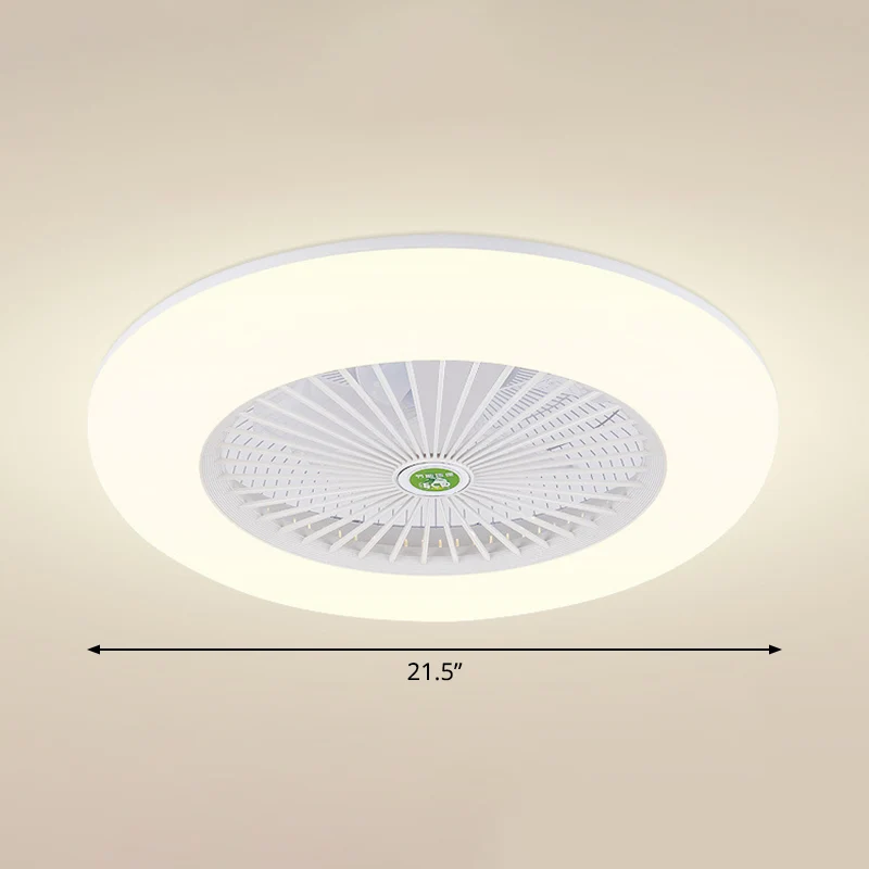 Ventilateur de plafond rond à 5 pales pour chambre à coucher, lampe LED semi-encastrée en métal nordique avec télécommande...