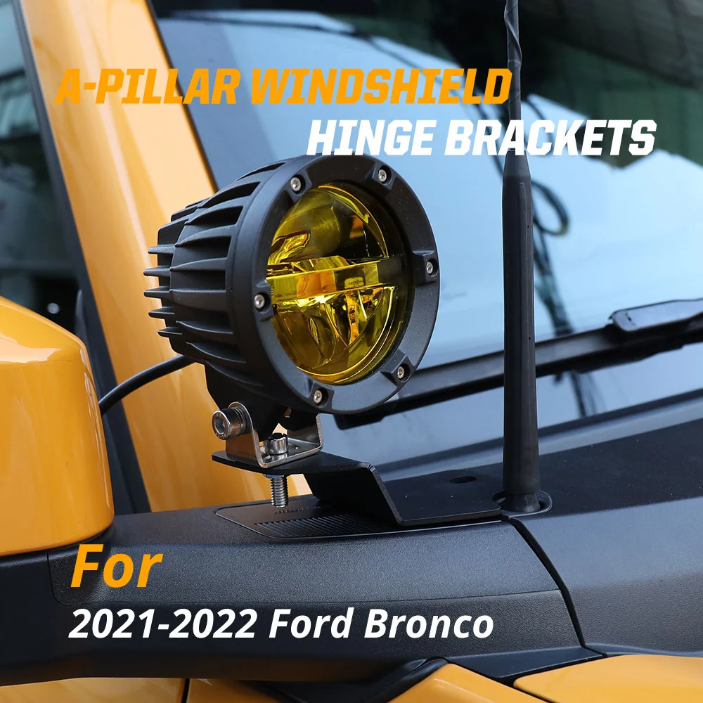 Supports de montage de charnière de capot à lampe unique Ford Bronco 2021-2024 (2 pièces/ensemble) CO LIGHT